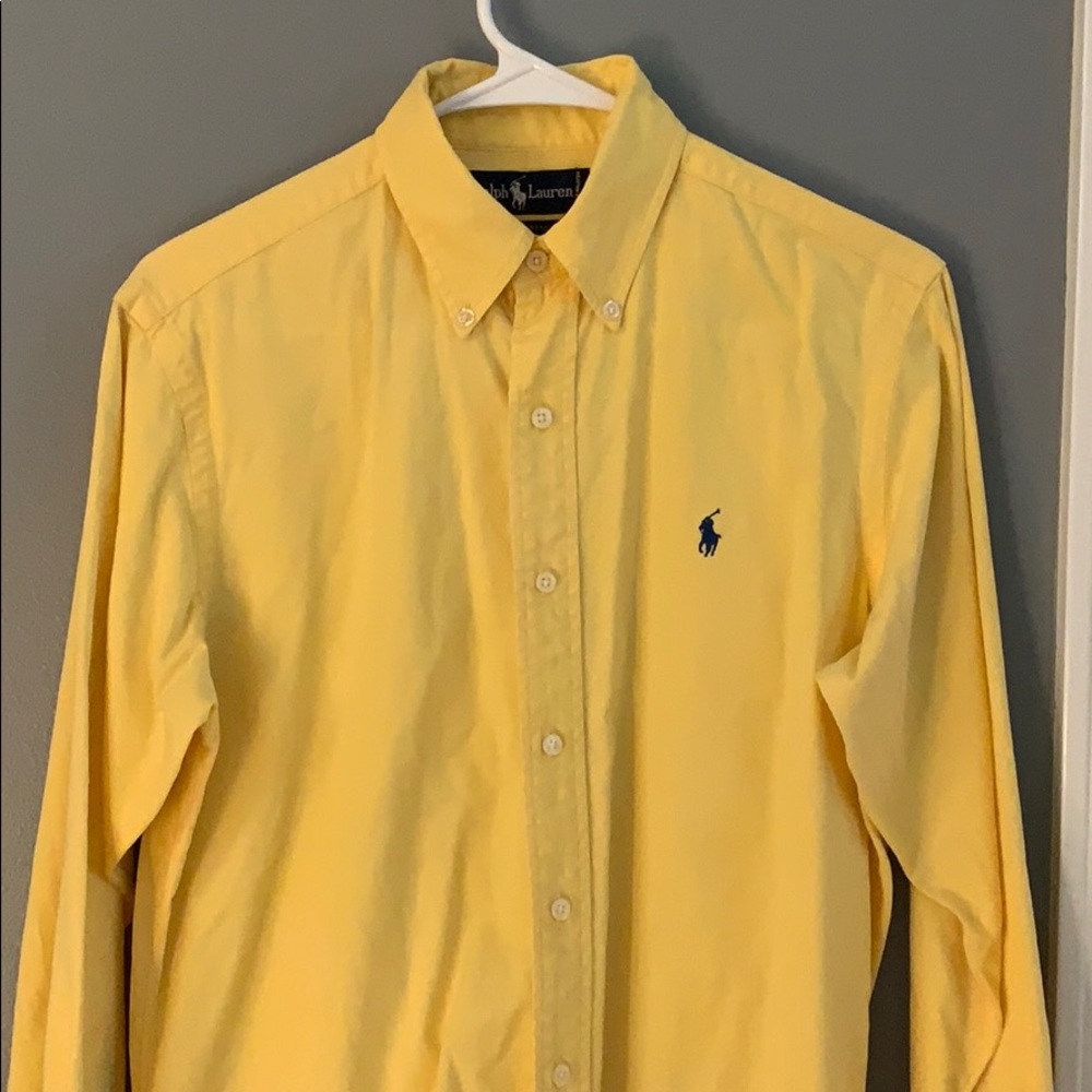 Yellow Casual Button-Down Shirt